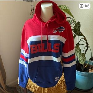 NFL Bills Red and Blue Hoodie Vintage Style